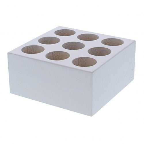 Vierkante blok voor 9 proefbuisjes